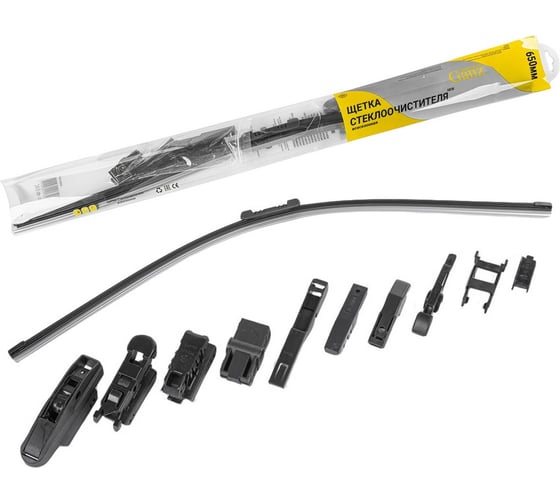 Изображение товара Бескаркасная щетка стеклоочистителя Ganz NEW 650mm (10 адаптеров) GIS01037