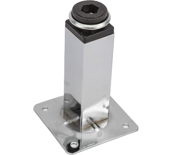 Изображение товара Ножка Tech-Krep 25х25х100 мм квадрат, метал, регулируемая, хром - накладка 127475