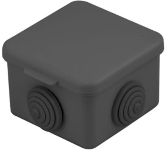 Изображение товара Коробка распаячная пылевлагозащитная u-plast с эластичным мембранным вводом УПр 65*65/45.2.3. ЧЕРНАЯ (150 шт) 030-036 Ч