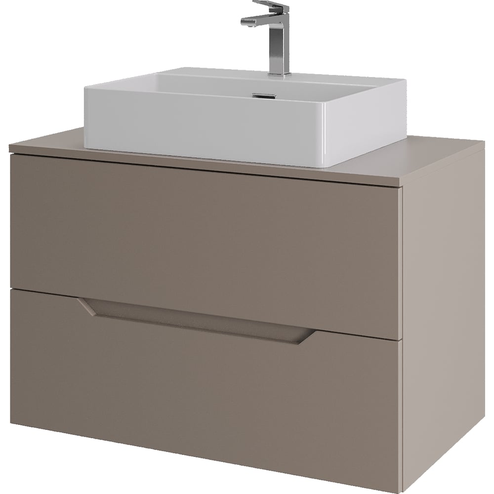 Изображение товара Подвесная тумба с раковиной ORANGE Line 80 см латте белый санфарфор