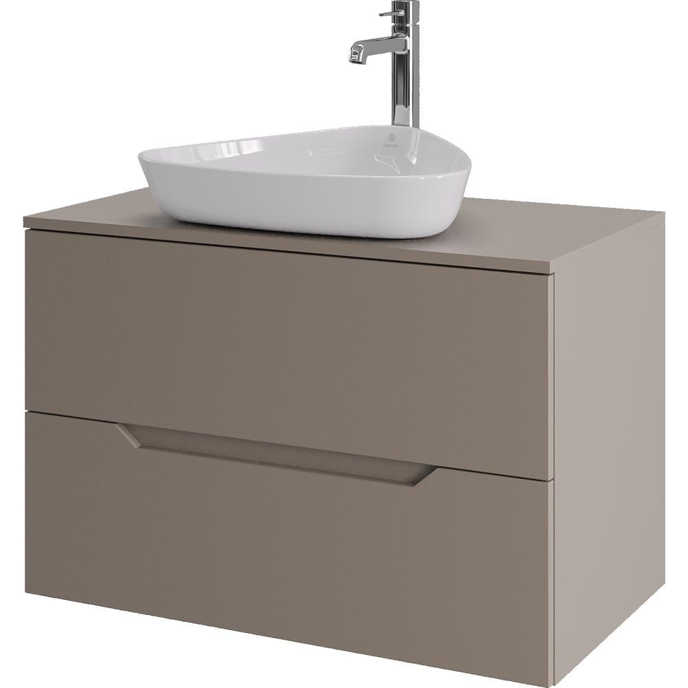 Изображение товара Подвесная тумба с раковиной ORANGE Line 80 см латте белый санфарфор