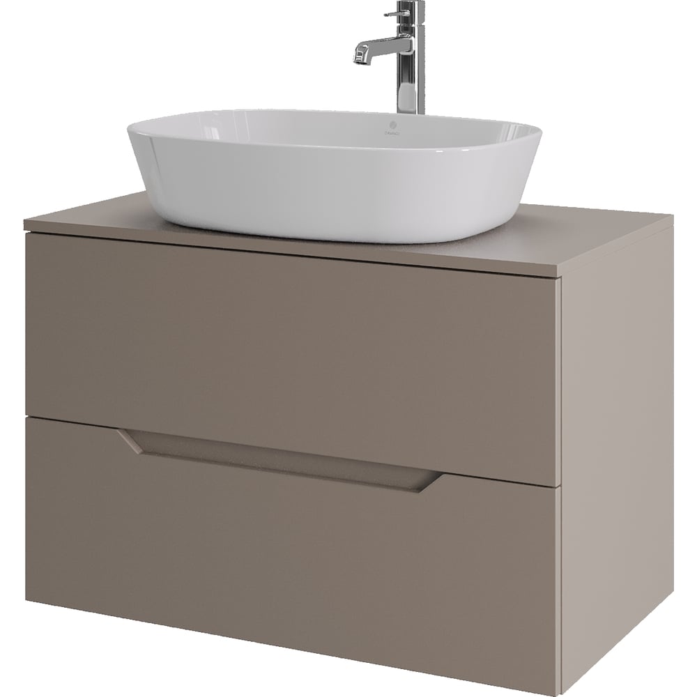 Изображение товара Подвесная тумба с раковиной ORANGE Line 80 см латте белая санфарфор