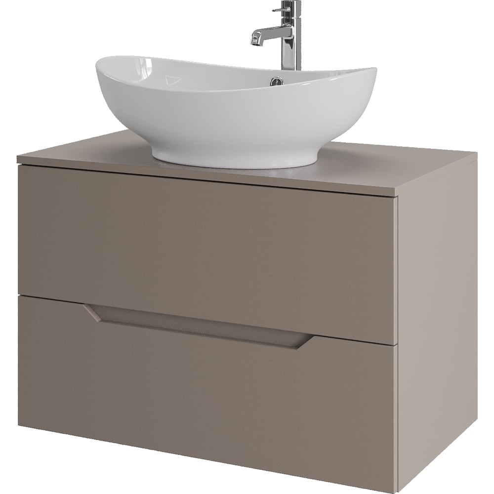 Изображение товара Подвесная тумба с раковиной ORANGE Line 80 см латте белый санфарфор