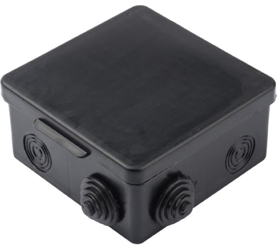 Изображение товара Коробка распаячная пылевлагозащитная u-plast с эластичным мембранным вводом УПрк 100*100/50.2.3. ЧЕРНАЯ (60 шт) 030-014 030-014 Ч