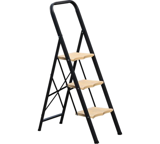 Изображение товара Стальная стремянка Алюмет с широкими пластиковыми ступенями 3 ступени. Серия MK803P