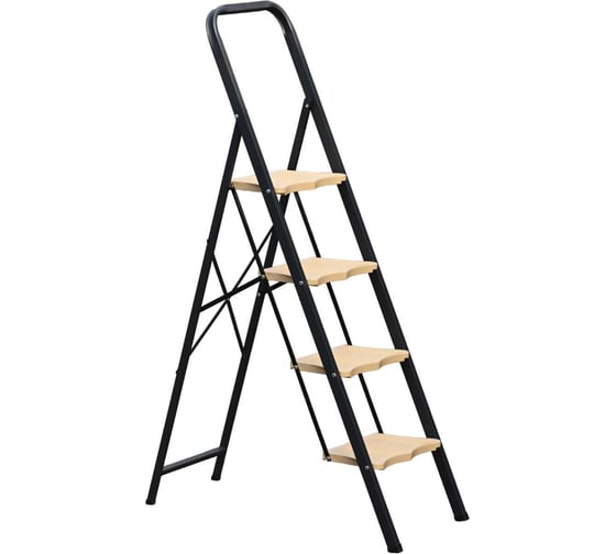 Изображение товара Стальная стремянка Алюмет с широкими пластиковыми ступенями 4 ступени. Серия MK804P