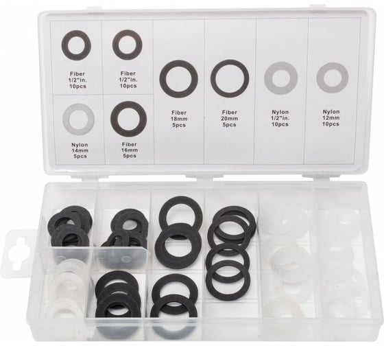 Изображение товара Набор пластиковых шайб для маслосливных пробок Forsage 60 предметов, пластиковом органайзере 5169 F-01Z0252(5169)