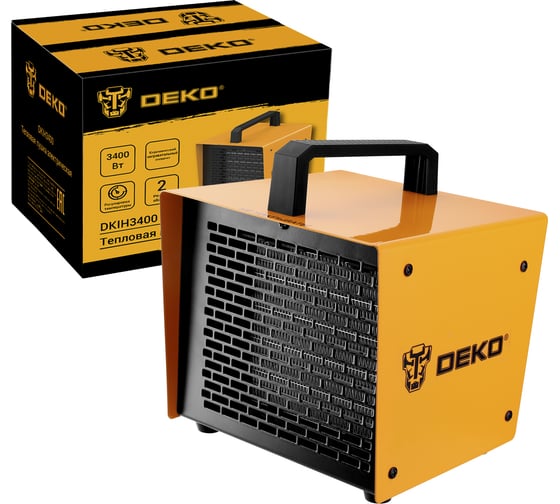 Изображение товара Тепловая пушка электрическая DEKO DKIH3400, 3400Вт 080-1013