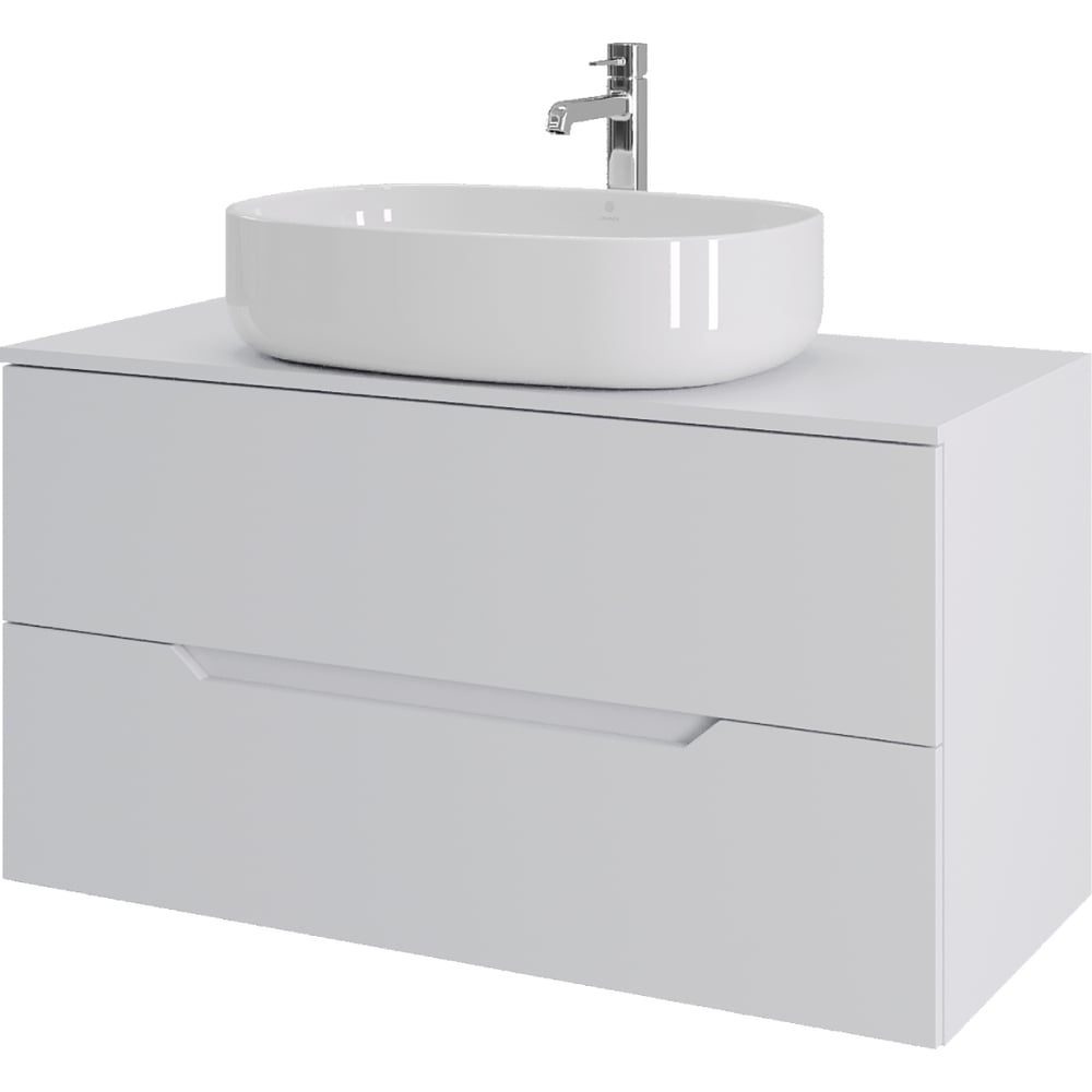 Изображение товара Тумба с раковиной подвесная ORANGE Line 100 см белый матовый МДФ