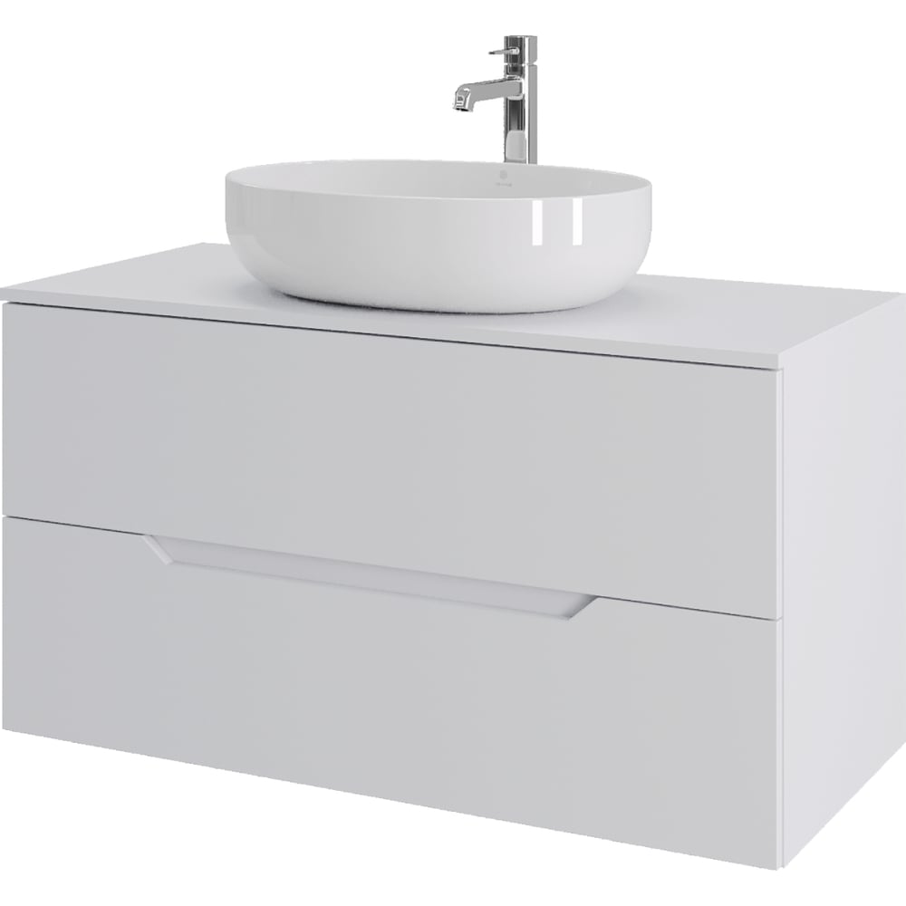 Изображение товара Тумба с раковиной подвесная ORANGE Line 100 см белый МДФ ПВХ стиль современный