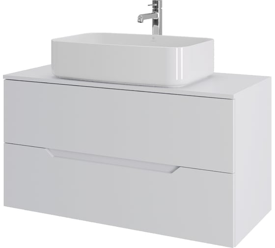 Изображение товара Тумба с раковиной подвесная ORANGE Line 100 см, белый Li-100TuwMDF+B07-600W