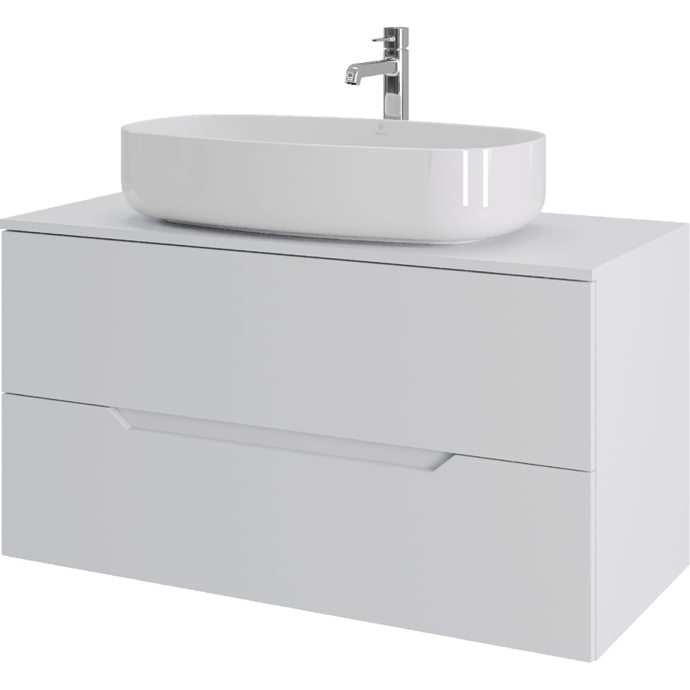 Изображение товара Тумба с раковиной 100 см подвесная ORANGE Line белый МДФ современный дизайн