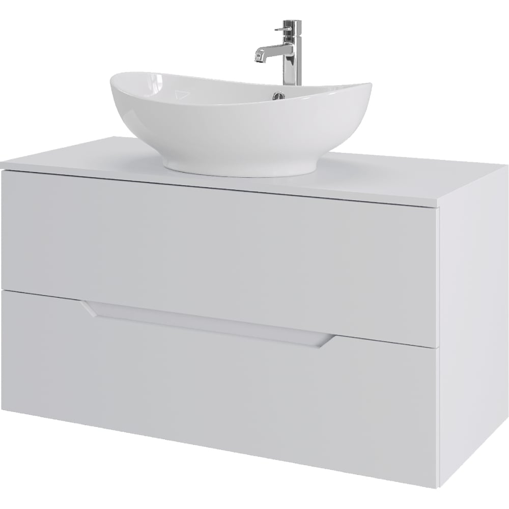 Изображение товара Подвесная тумба с раковиной ORANGE Line 100 см белая матовая