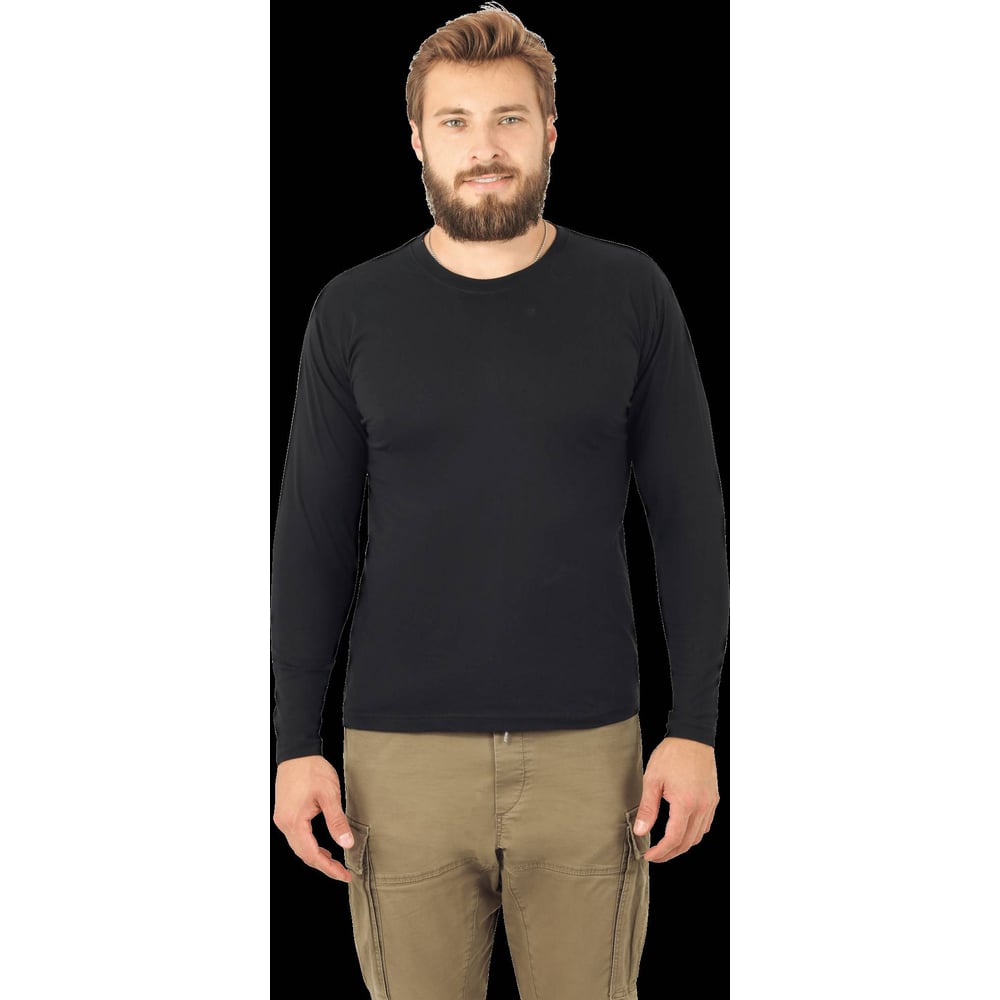 Изображение товара Футболка ГК Спецобъединение с длинным рукавом черная 2XL 160 г/м²