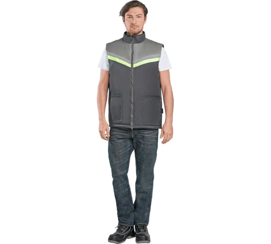 Изображение товара Мужской жилет ГК Спецобъединение ВЬЮГА утепленный, темно-серый/серый (128-132), Жил 415/128