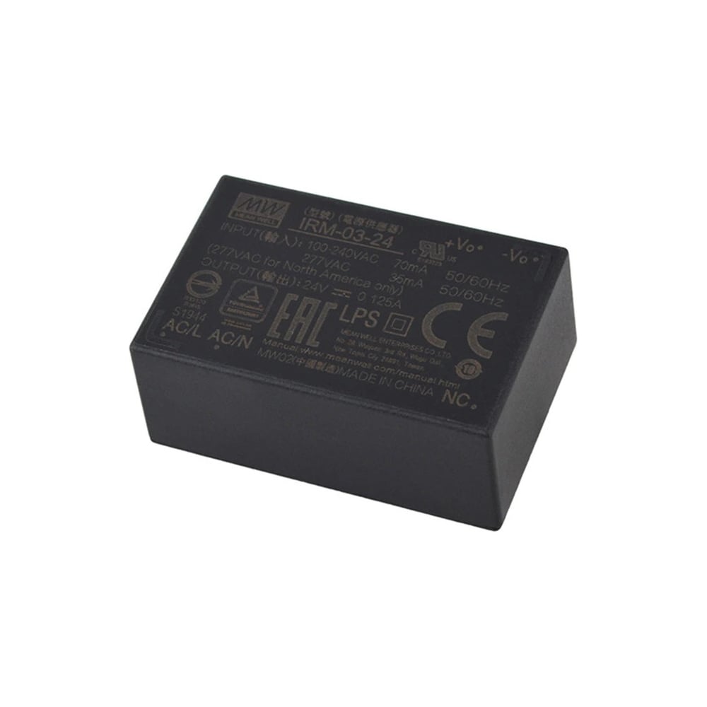 Изображение товара Источник питания AC/DC Mean Well IRM-03-24 3 Вт 24 В защита от короткого замыкания