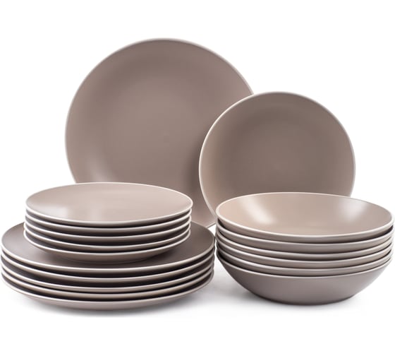 Изображение товара Набор столовый DOMENIK 18 предметов SCANDY CAPPUCCINO на 6 персон DMS103