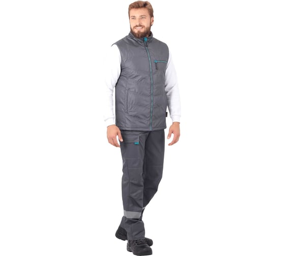 Изображение товара Мужской жилет ГК Спецобъединение ГАЛАКТИКА утепленный, серый/бирюза (112-116), Жил 653/112