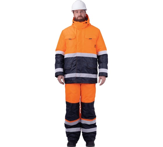 Изображение товара Костюм ГК Спецобъединение БРАЙТ зимний, Со - 3-й класс защиты, Тнв - 2-й класс защиты, флуоресцентный оранжевый-синий ( Кос 763/96/170