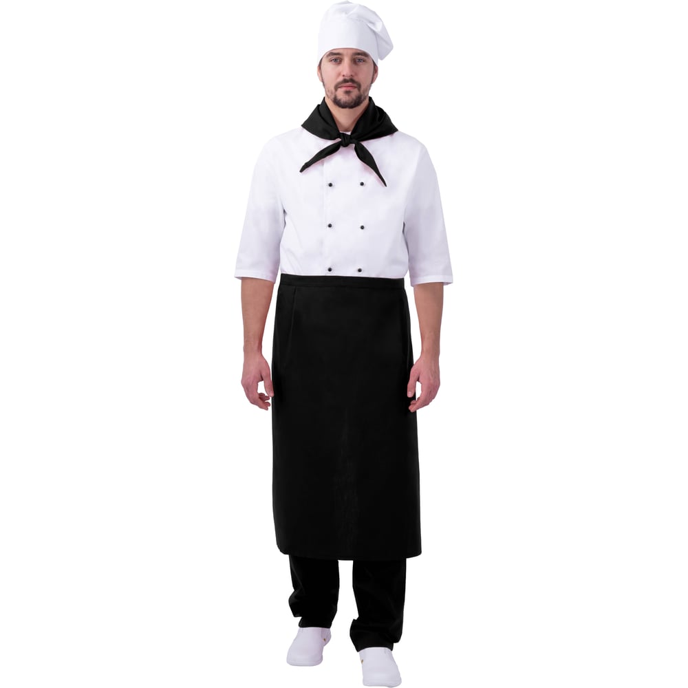 Изображение товара Рабочий костюм для повара ШЕФ-ПОВАР Костюм-двойка + фартук + колпак, рост 182-188