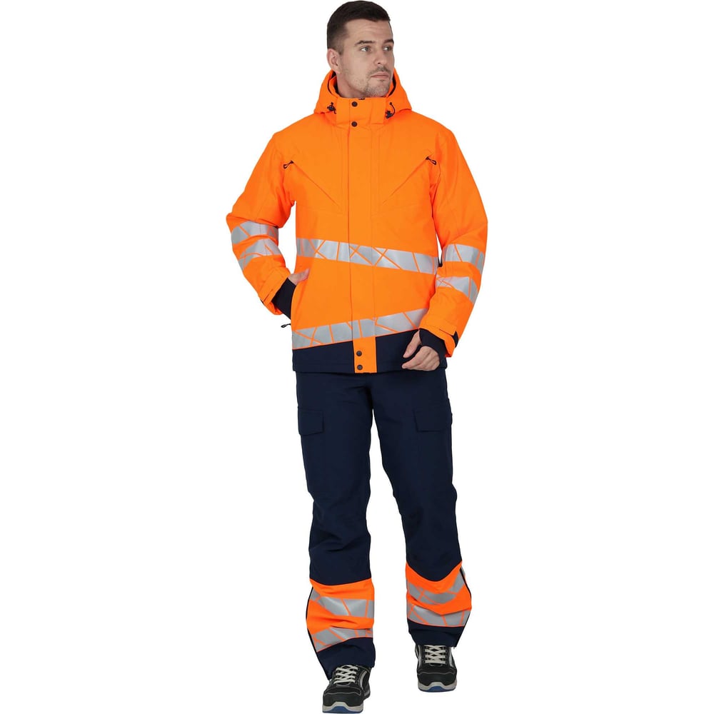 Изображение товара Утепленная мужская куртка ACTIVE флуоресцентный оранжевый-синий 44-46