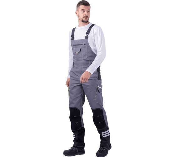 Изображение товара Мужской полукомбинезон Iform ЭДВАНС от механических воздействий и ОПЗ, серый/темно-серый/черный (104-108, Пком 654/104/158