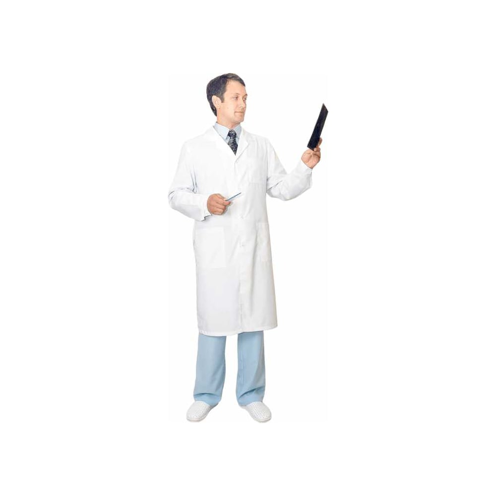 Изображение товара Мужской медицинский халат КЛАССИК от ГК Спецобъединение, белый, размер 48-50