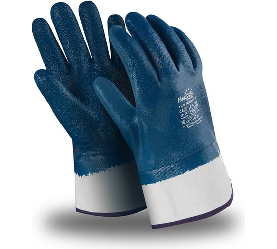 Изображение товара Перчатки Manipula Specialist ГЕРКУЛЕС (MG-228), джерси, нитрил полный, крага, цвет синий (11), Пер 703/11