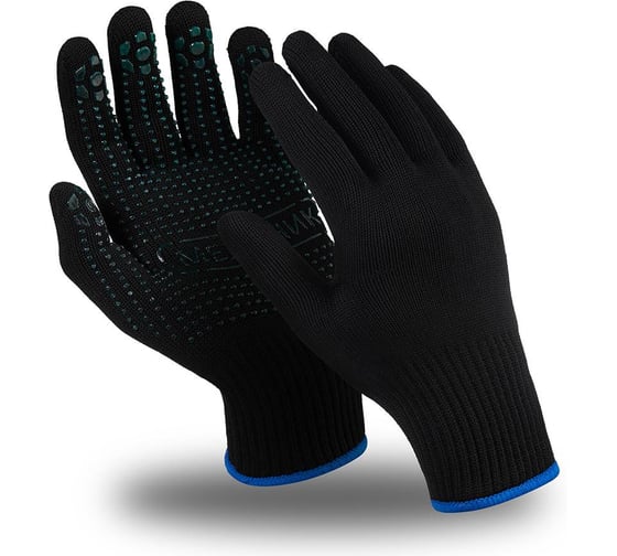 Изображение товара Перчатки Manipula Specialist МЕХАНИК БЛЭК (MG-114), нейлон/хлопок, SlipGrip, оверлок, цвет черный (7), Пер 124/7