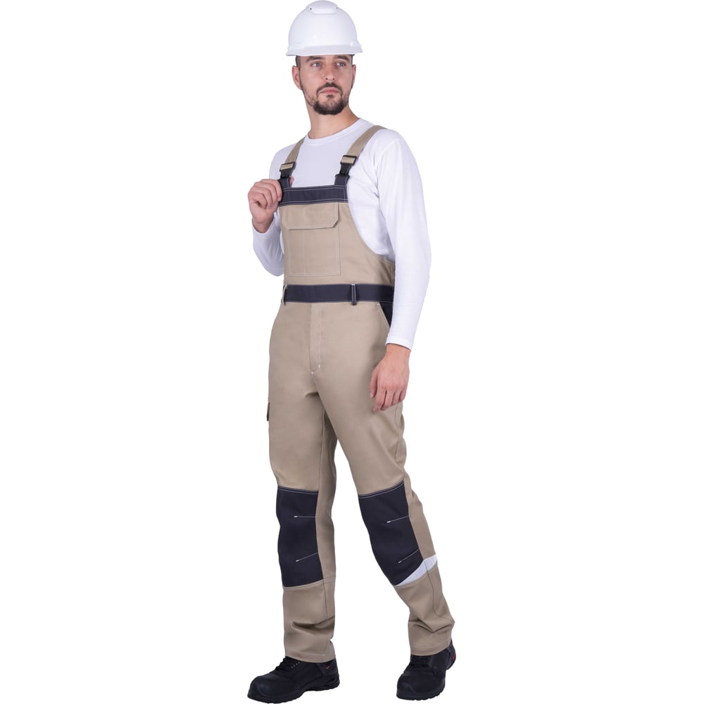 Изображение товара Мужской полукомбинезон Iform ТУРБО SAFETY от механических воздействий и ОПЗ, бежевый/темно-серый (120-124, Пком 652/120/170