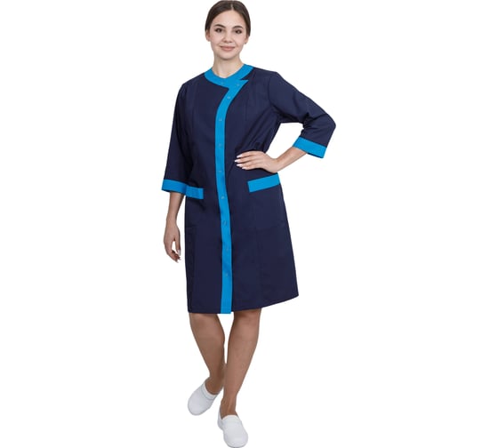Изображение товара Халат ГК Спецобъединение САКУРА, т/синий-голубой (88-92, 170-176), Хал 872/88/170
