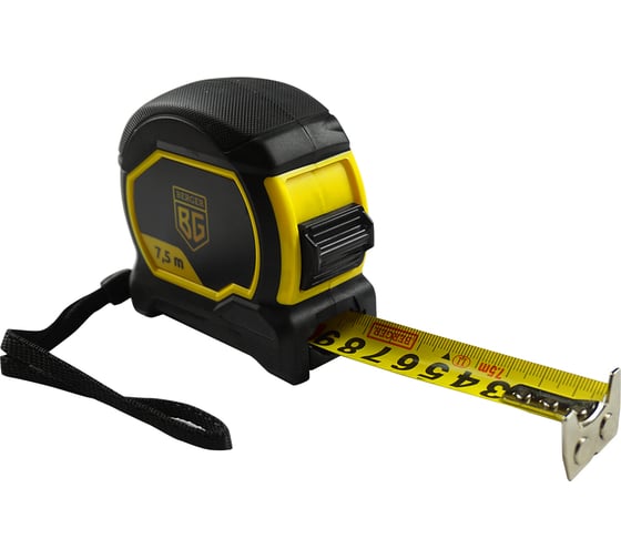 Изображение товара Ударопрочная рулетка Berger 7,5мх25мм, магнит, сталь с нейлоном, шкала двусторонняя, BG1353