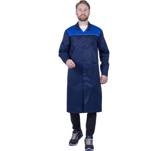 Изображение товара Халат ГК Спецобъединение СТАНДАРТ летний, т/синий-василек (88-92, 182-188), Хал 012/88/182