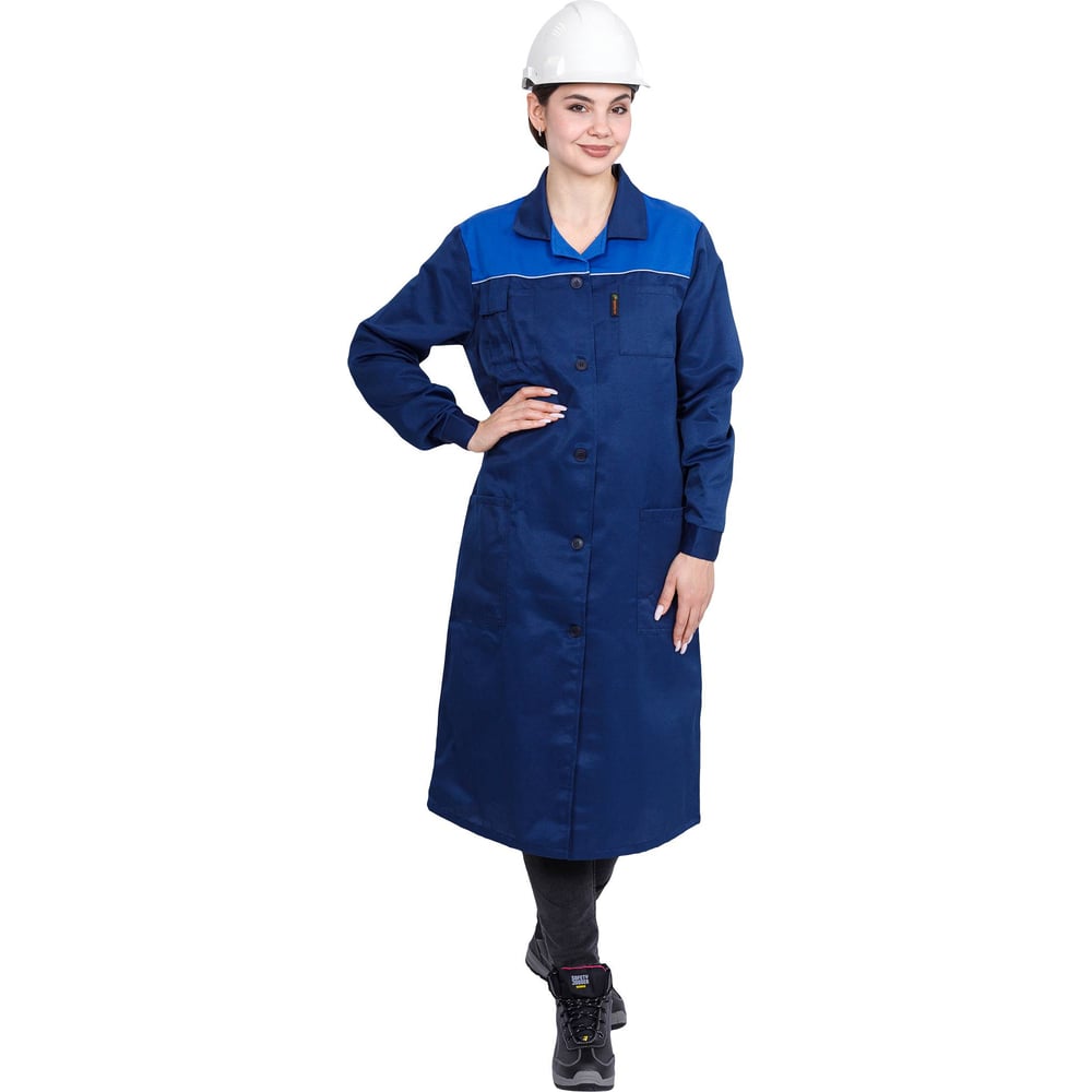 Изображение товара Женский летний халат ГК Спецобъединение СТАНДАРТ, водоотталкивающая, с сигнальной полосой, 44-46