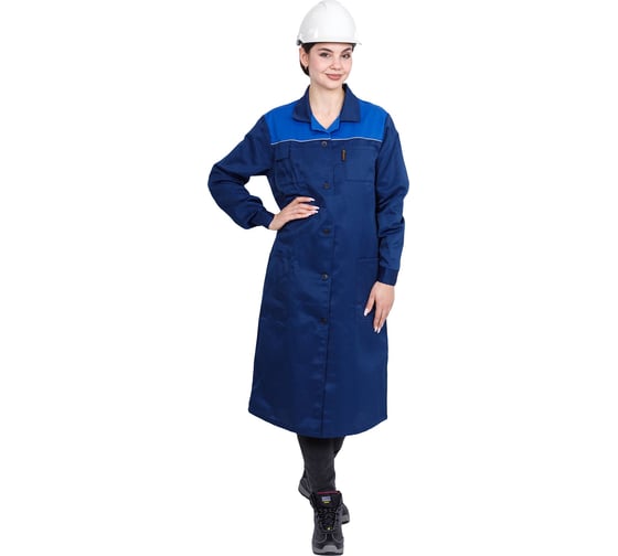 Изображение товара Халат ГК Спецобъединение СТАНДАРТ летний, т/синий-василек, женский (88-92, 170-176), Хал 013/88/170