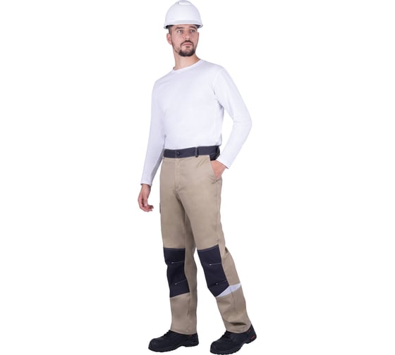 Изображение товара Мужские брюки Iform ТУРБО SAFETY от механических воздействий и ОПЗ, бежевый/темно-серый (112-116, 182-188) Брю 405/112/182