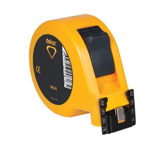 Изображение товара Рулетка 8 м x 25 мм DEKOR HASSAN корпус из ударопрочного эргономичного пластика HELIX 853