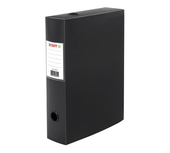 Изображение товара Архивный короб STAFF 330х245 мм, 70 мм, пластик, разборный, до 750 листов, черный, 0,7 мм 237275