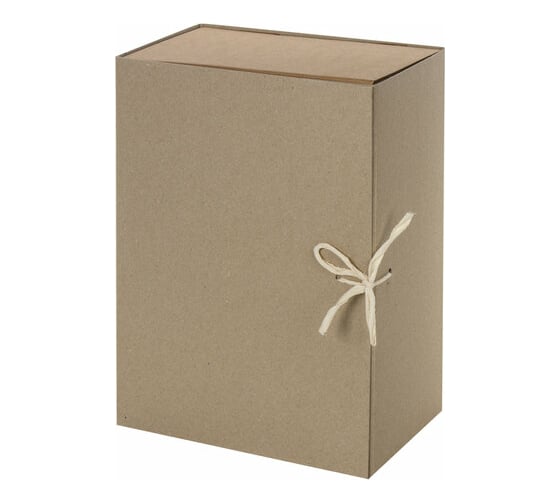 Изображение товара Архивный короб STAFF, А4 240х330 мм, 150 мм, 2 завязки, переплетный картон, до 1400 листов, 111957