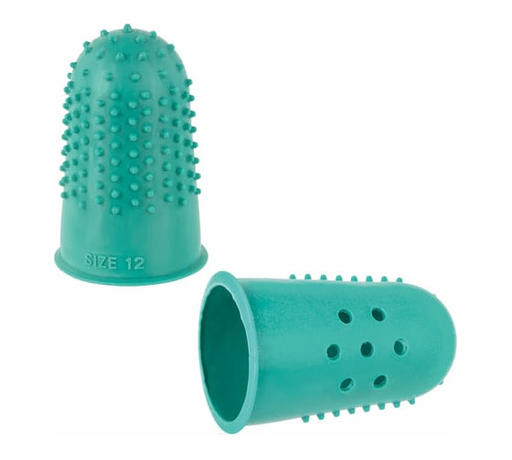 Изображение товара Резиновые напальчники STAFF EVERYDAY с отверстиями, комплект 10 шт диаметр 18мм, зеленые, 227964