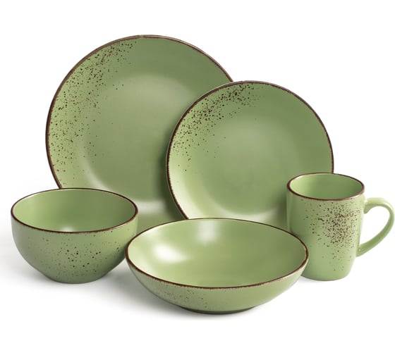 Изображение товара Набор столовый DOMENIK OH SPLASH зеленый на 4 персоны 16 предметов DMS282-ECOM