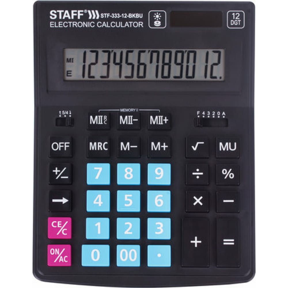 Настольный калькулятор Staff PLUS STF-333-BKBU