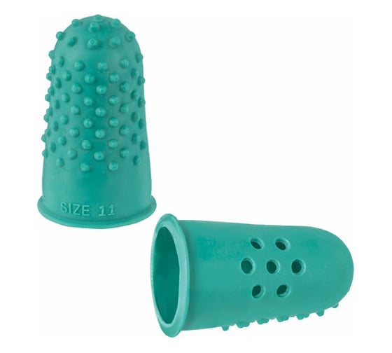 Изображение товара Резиновые напальчники STAFF EVERYDAY с отверстиями, комплект 10 шт диаметр 16мм, зеленые, 227962