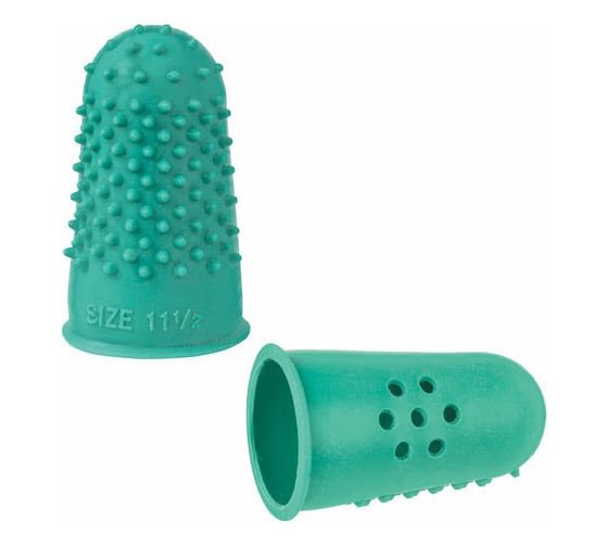 Изображение товара Резиновые напальчники STAFF EVERYDAY с отверстиями, комплект 10 шт диаметр 17мм, зеленые, 227963