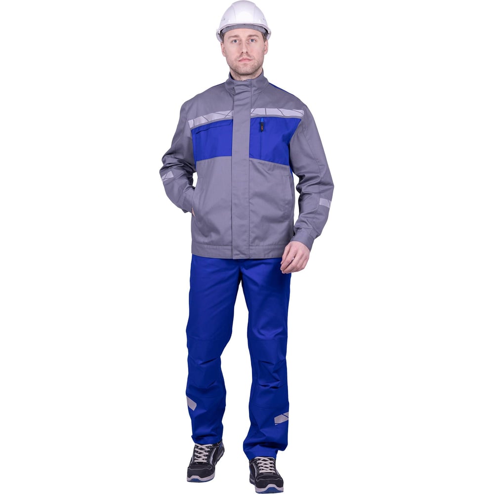 Изображение товара Мужская куртка ГК Спецобъединение СТРОНГ от механических воздействий и ОПЗ, цвет серый/василек (120-124, 170-176), Кур 1609.1/120/170