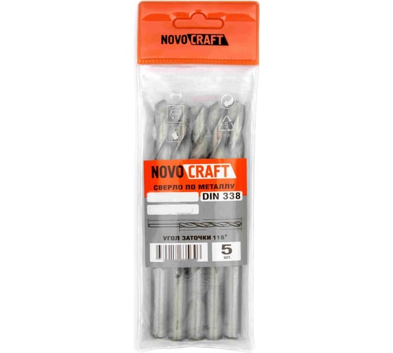 Изображение товара Сверло по металлу SAND (5 шт; 10х133х87 мм; среднее; DIN338) Novocraft B338100G