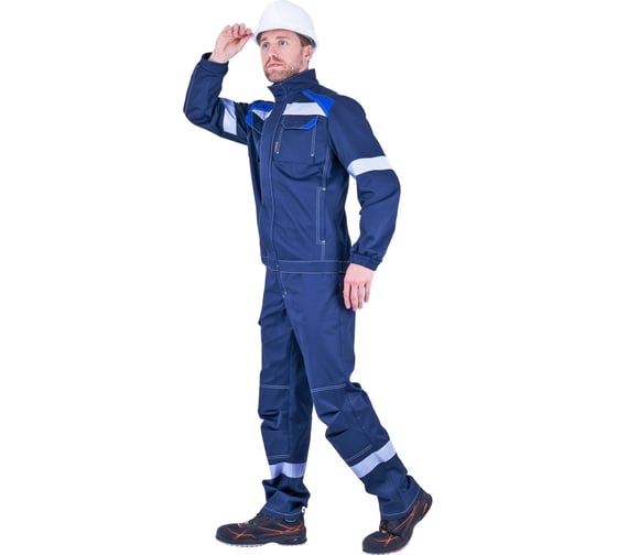 Изображение товара Мужской костюм ГК Спецобъединение СТАРАТЕЛЬ от механических воздействий и ОПЗ (куртка, брюки), синий/василек (104-108, Кос 507/104/194