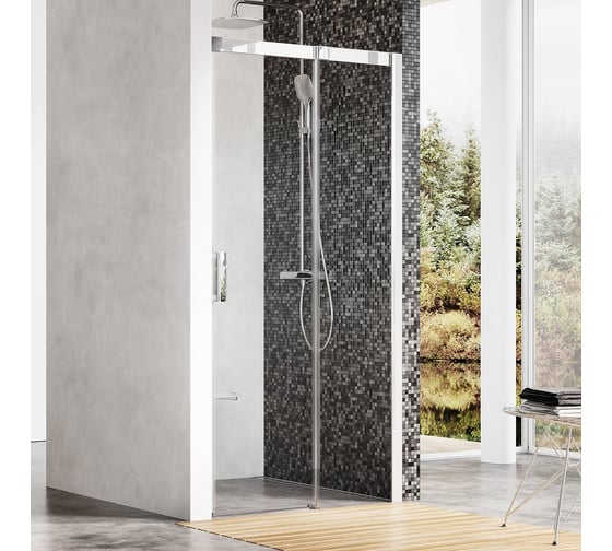 Изображение товара Раздвижная душевая дверь Ravak Matrix MSD2-120 см, R, правый, блестящий профиль, прозрачное стекло 0WPG0C00Z1