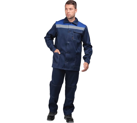 Изображение товара Костюм ГК Спецобъединение ПРОФИ летний, т/синий-василёк (Куртка+брюки) (88-92, 170-176), Кос 033/88/170