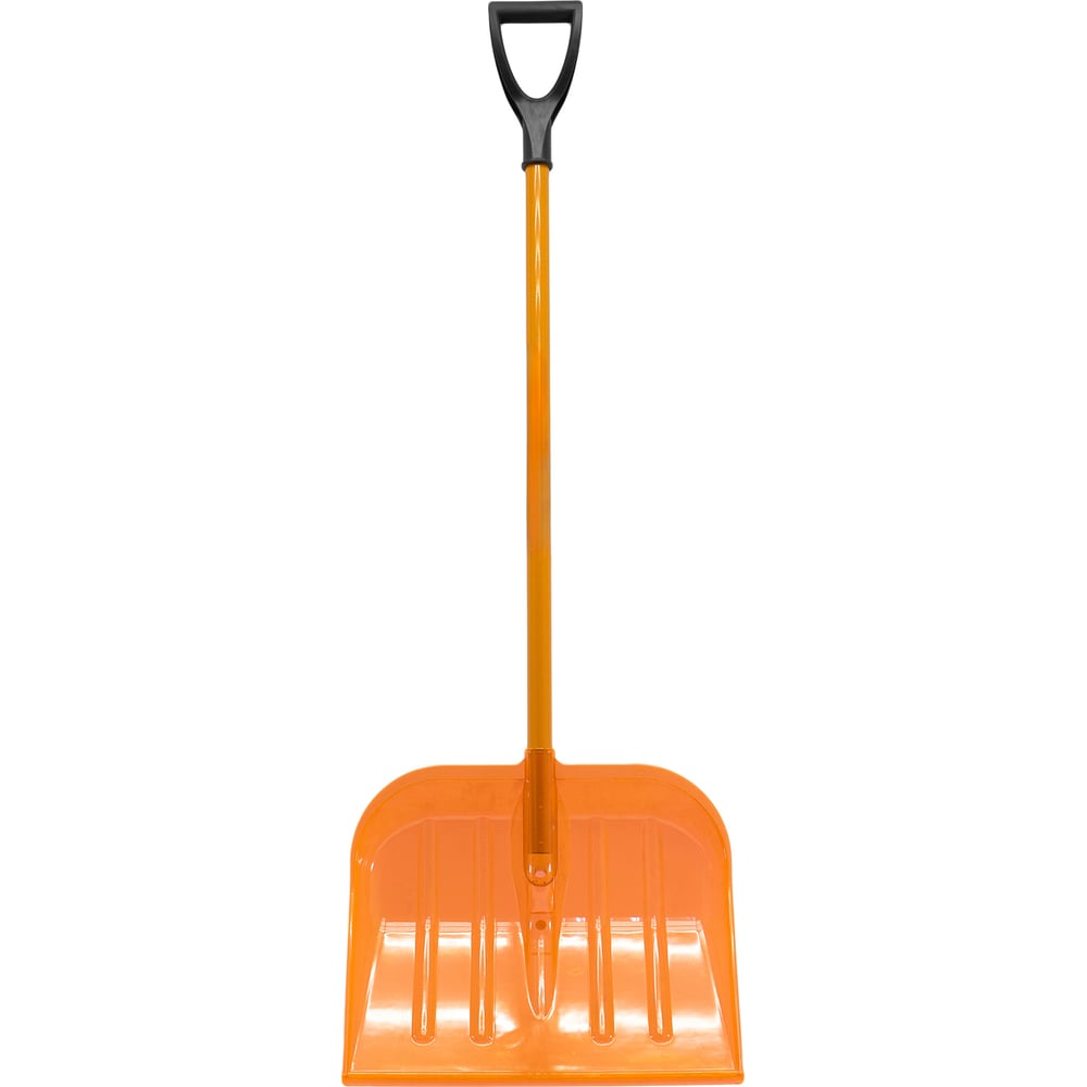 Изображение товара Лопата Polyagro ПОЛИМАСТЕР снеговая, поликарбонат, алюминий, V-ручка 475x400 мм